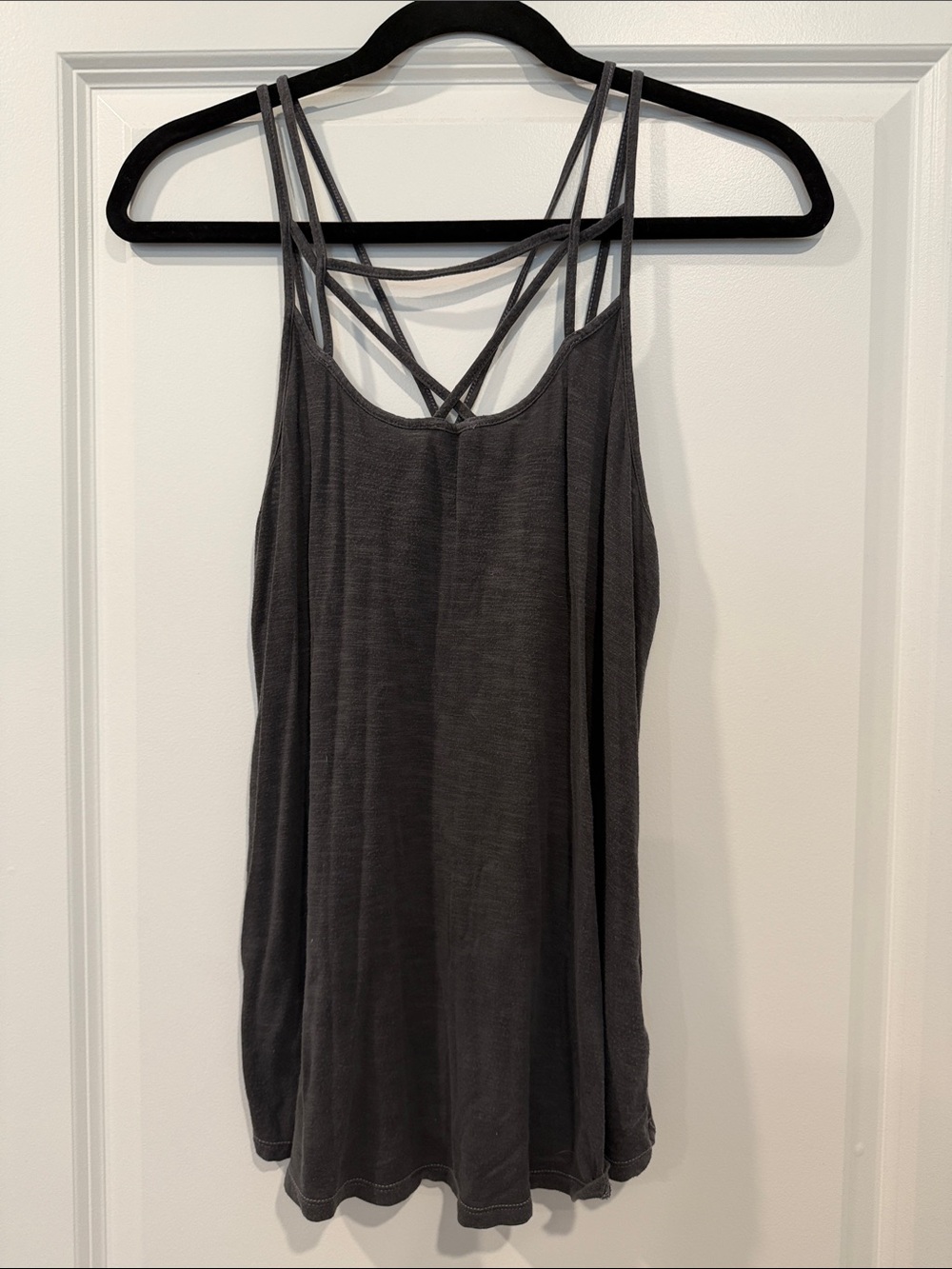 American Eagle Outfitters Charcoal Gray Strappy Cami